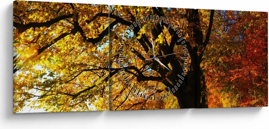 Tablou cu toamna (cu ceas) (90x30 cm)
