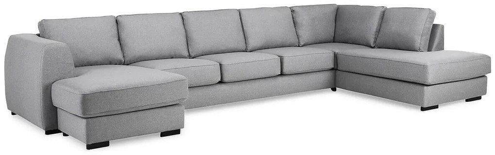 Colțar Scandinavian Choice F105Gri deschis, 403x212x90cm, Picioare: Lemn, Plastic