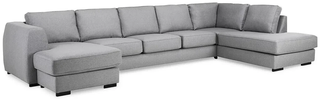 Colțar Scandinavian Choice F105Gri deschis, 403x212x90cm, Picioare: Lemn, Plastic