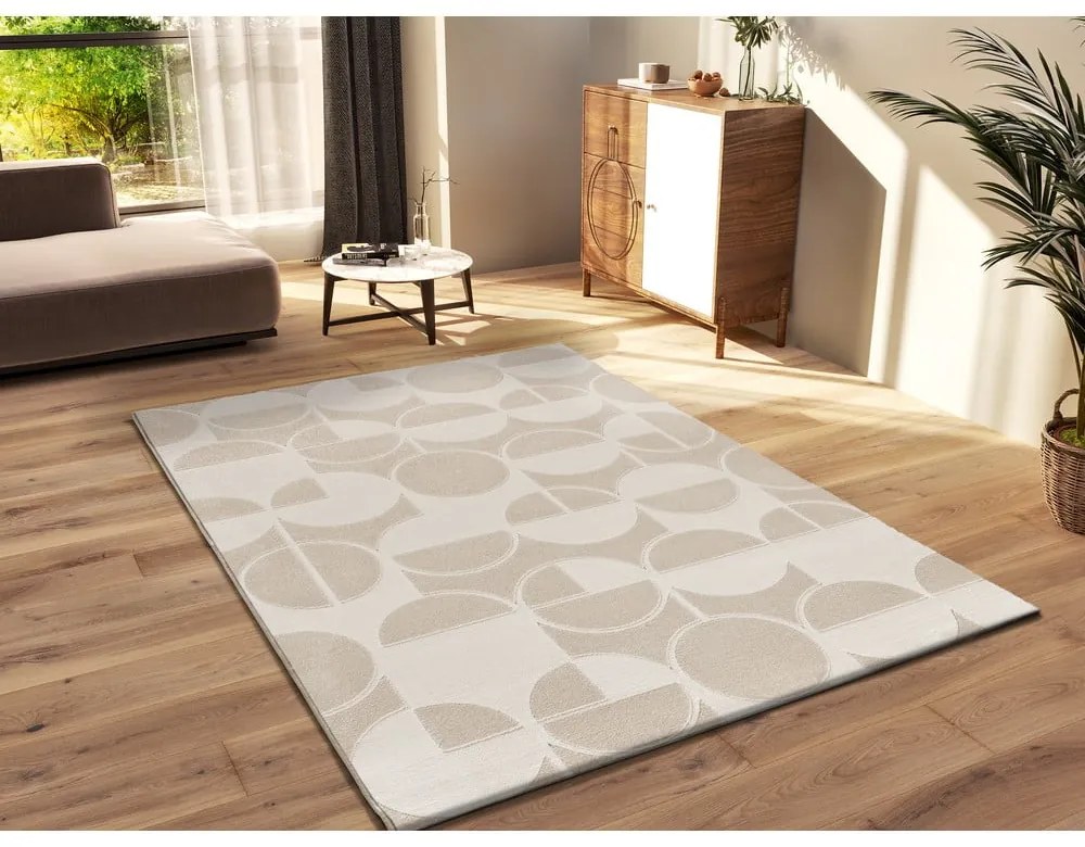 Covor crem-fildeș 160x230 cm Flora – Universal