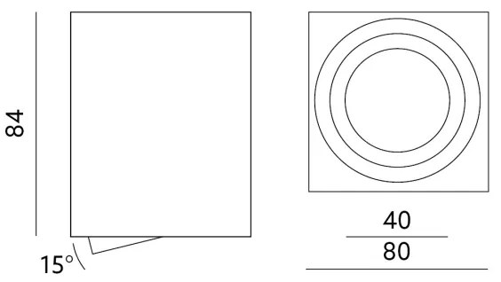 Spot OH37 35W/230V 8,4 cm negru