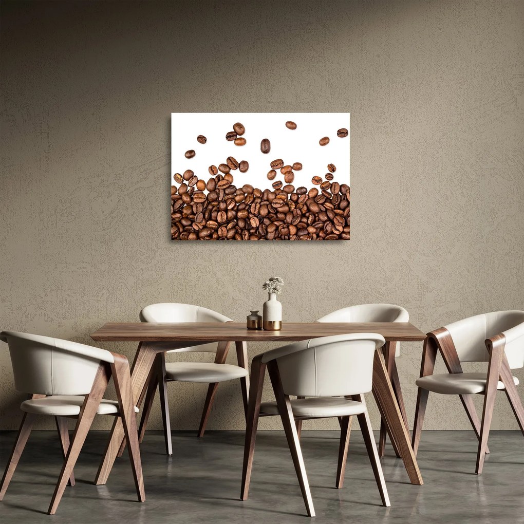 Tablou pe sticlă - Boabe de cafea (70x50 cm)