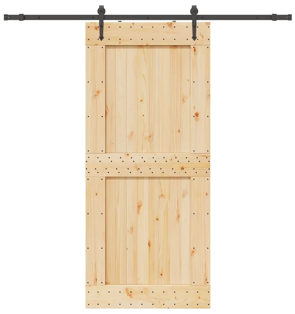vidaXL Ușă glisantă cu set feronerie, 100x210 cm, lemn masiv de pin