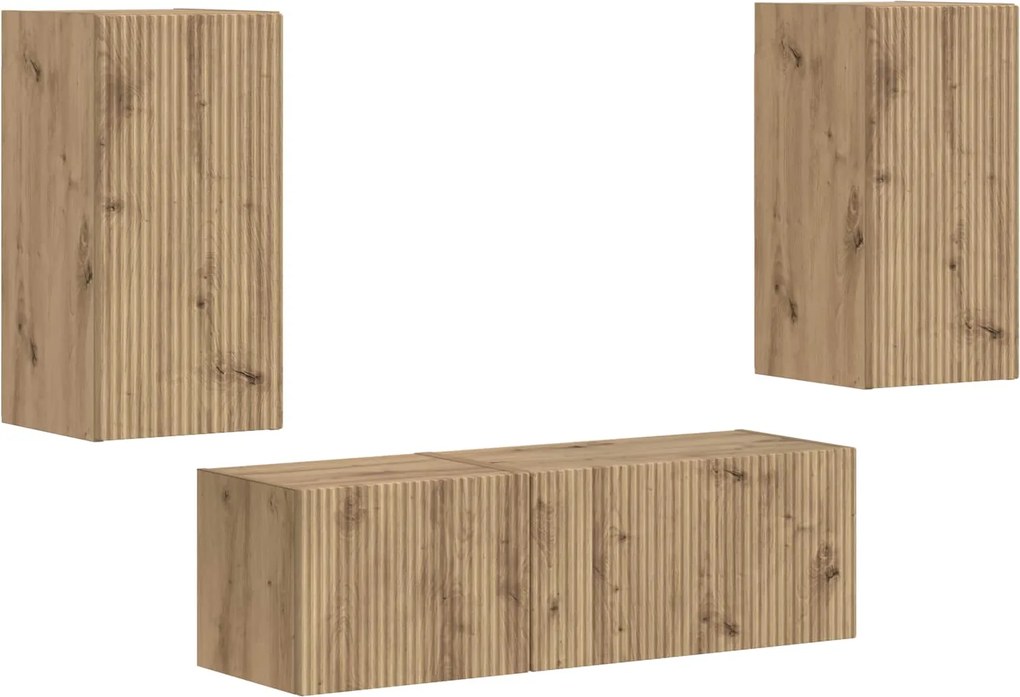 vidaXL Set Dulap pentru Televizor Montat pe Perete 4 pcs Lemn compozit