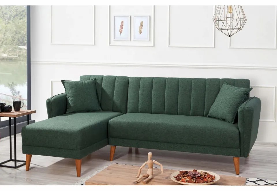Coltar Aqua Köşe Left, 225 x 85 x 145 cm, Verde Inchis