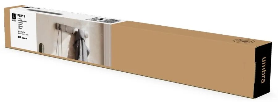 Cuier de perete gri deschis din lemn masiv de plop Flip – Umbra