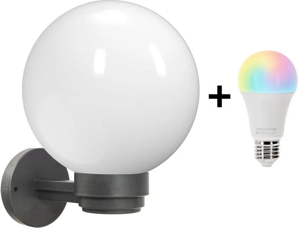 Brilagi Ven HARBOR - aplică de perete LED RGBW 1xE27/9W/230V IP33 antracit/alb