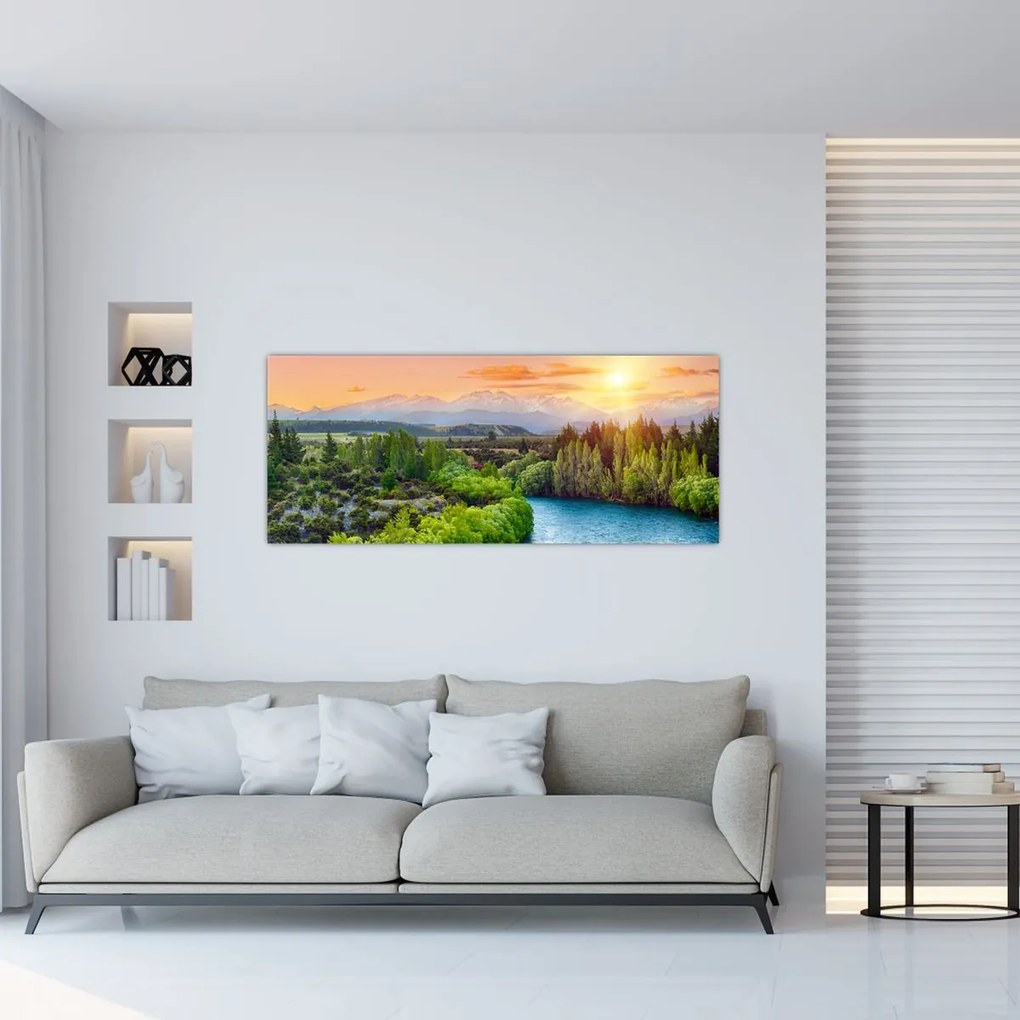 Tablou - Pădure peisaj montan (120x50 cm)