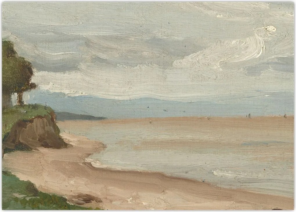 Tablou - Jean-Baptiste-Camille Corot, Beach Near Etretat, reproducere (70x50 cm)