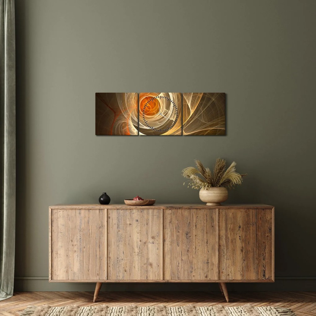 Tablou cu abstracție (cu ceas) (90x30 cm)