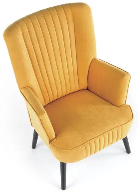 Fotoliu Delgado velvet mustariu – H100 cm