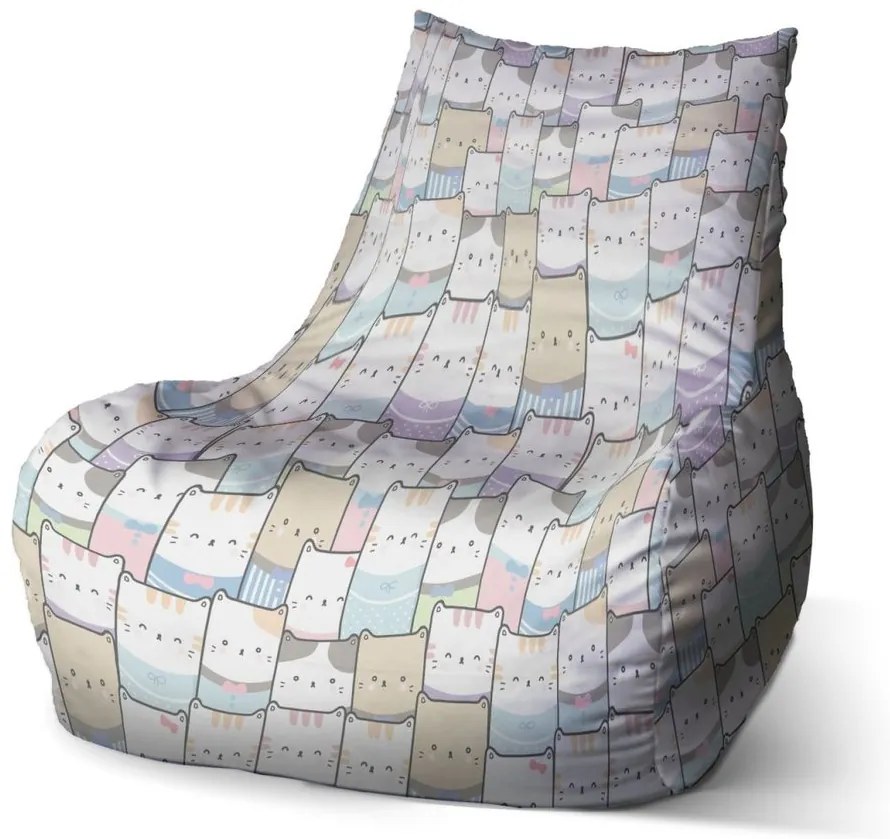 Sac de șezut Bean pisicuțe desenate - pentru copii, colorat