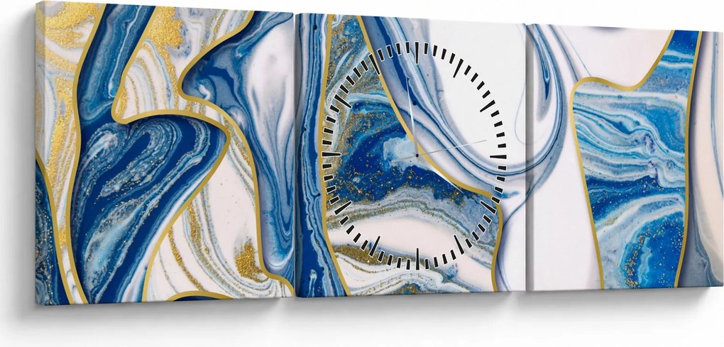 Tablou - Valuri de marmură (cu ceas) (90x30 cm)