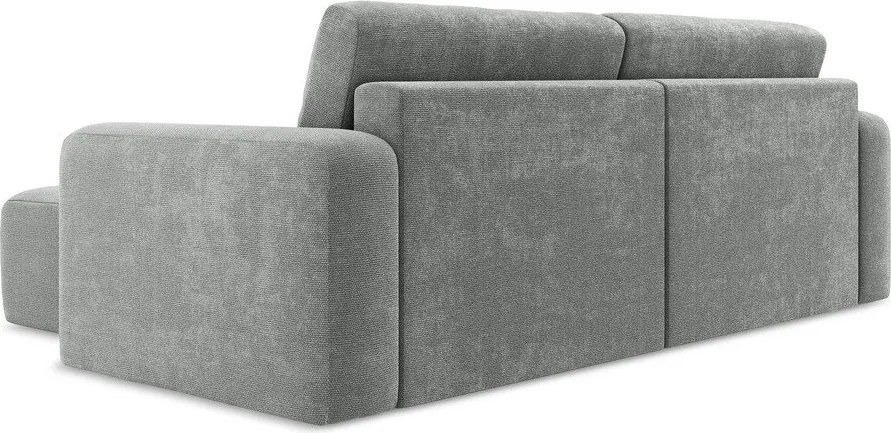 Colțar gri extensibil/cu spațiu de depozitare cu tapițerie din chenille (cu colț pe partea dreaptă/cu șezlong) Kona – Makamii