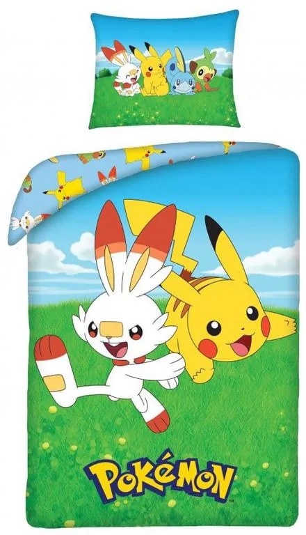 Pokémon Set de lenjerie de pat Field 140×200cm, 70×90 cm