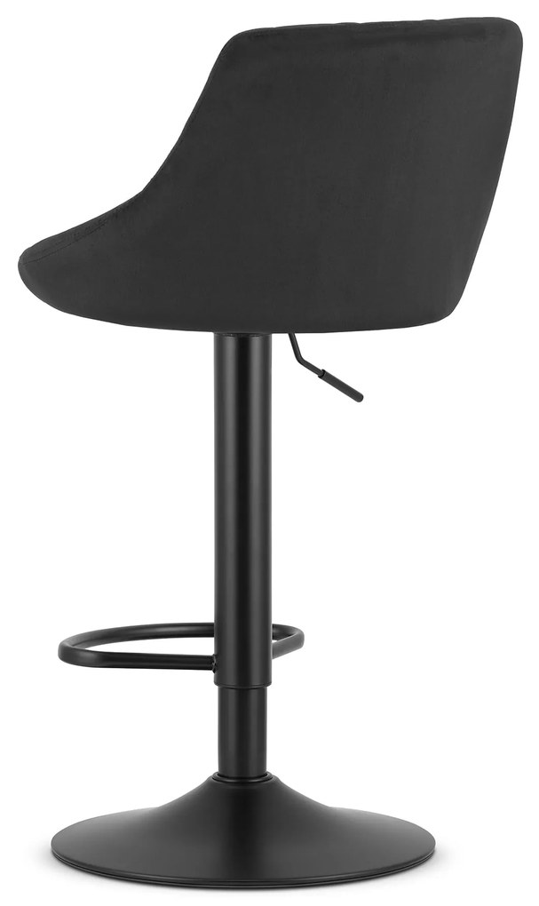 Scaun de bar negru KAST VELVET cu picior negru