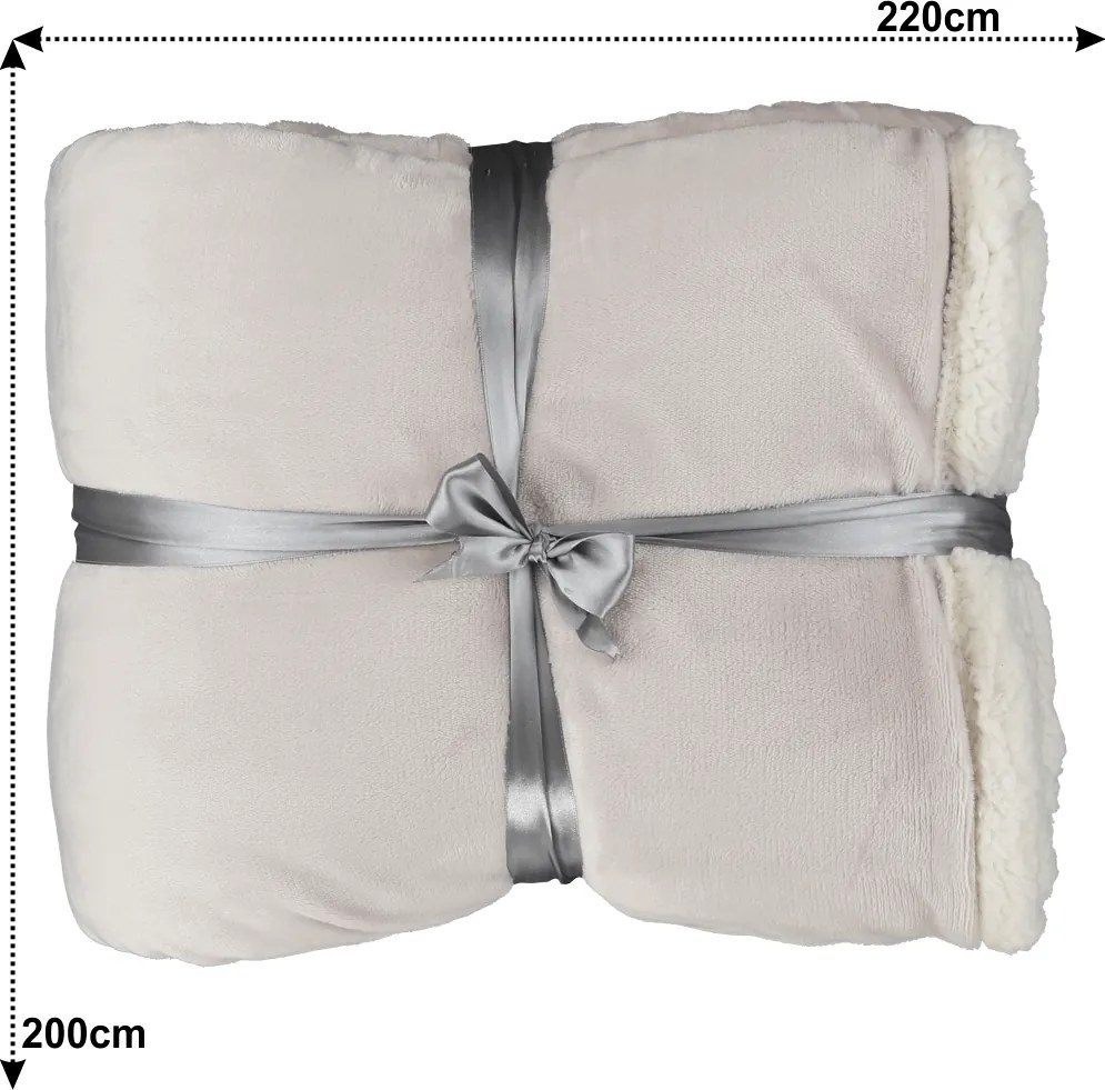 Pătură cu două feţe, alb, 205x220, ANKEA TYP 2
