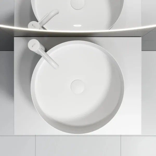 Lavoar pentru blat LJORDAL Ø 40 cm, oțel/alb - BATH DELUXE 06-040-16-01-00