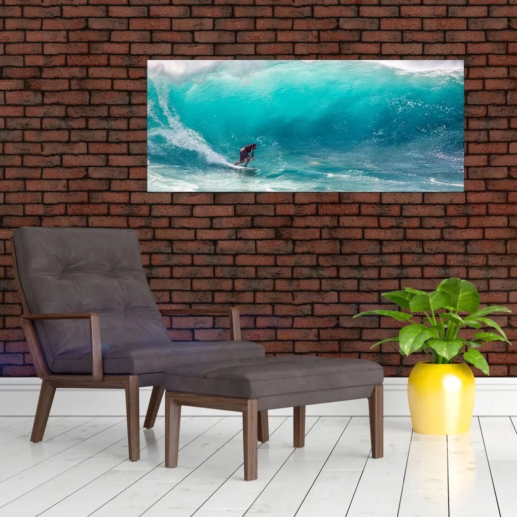 Tablou - Surfer în valuri (120x50 cm)