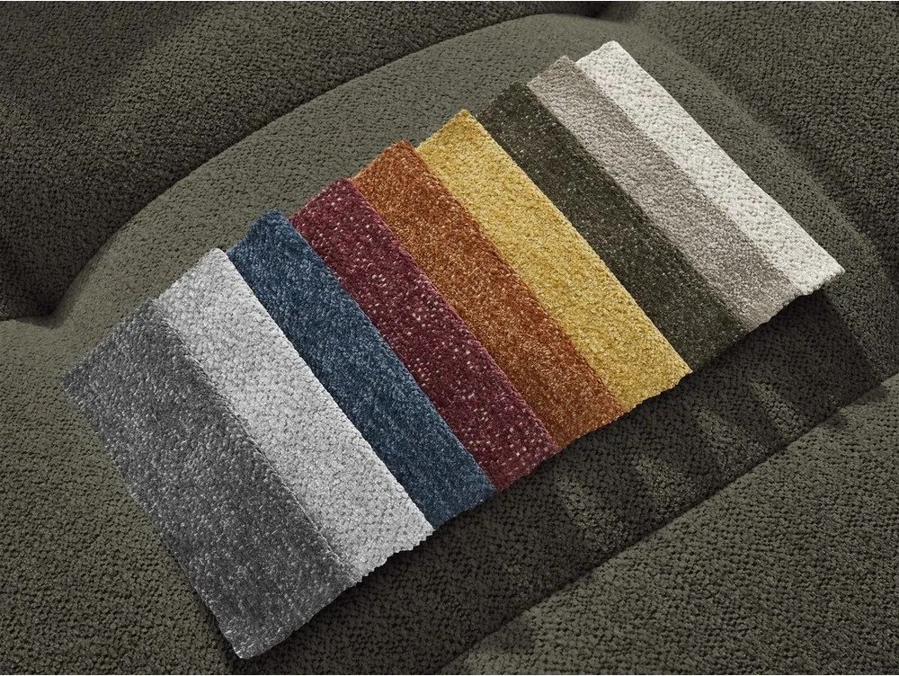 Colțar kaki extensibil/cu spațiu de depozitare cu tapițerie din chenille (cu colț pe partea stângă/cu șezlong) Roxelane – Bobochic Paris