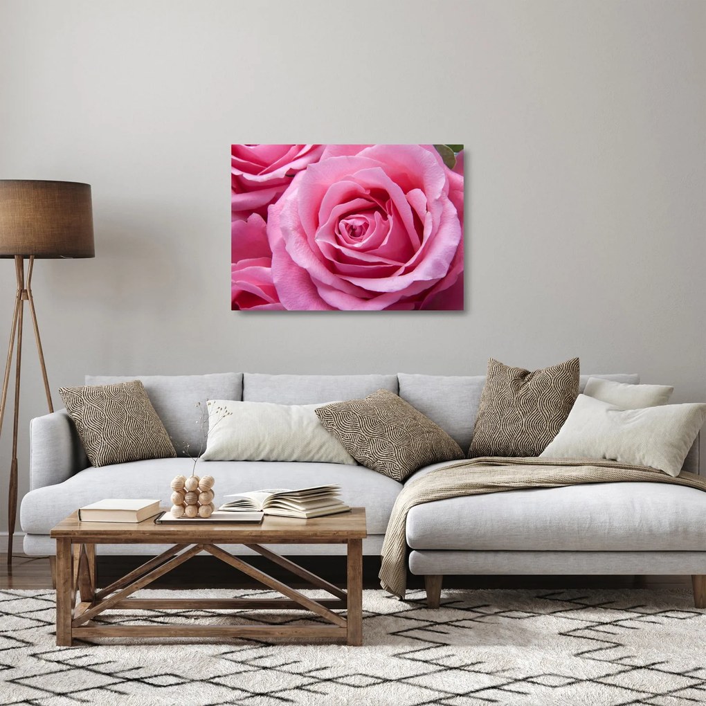Tablou pe sticlă cu trandafir (70x50 cm)