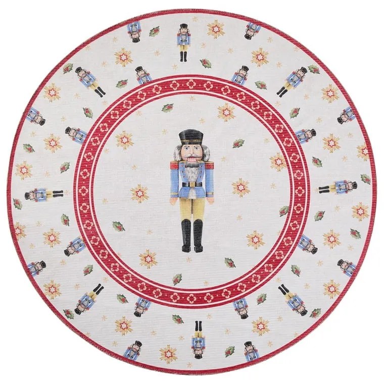 Covor roșu rotund ø 160 cm cu model de Crăciun Toy's Delight Nutcracker – Villeroy&amp;Boch