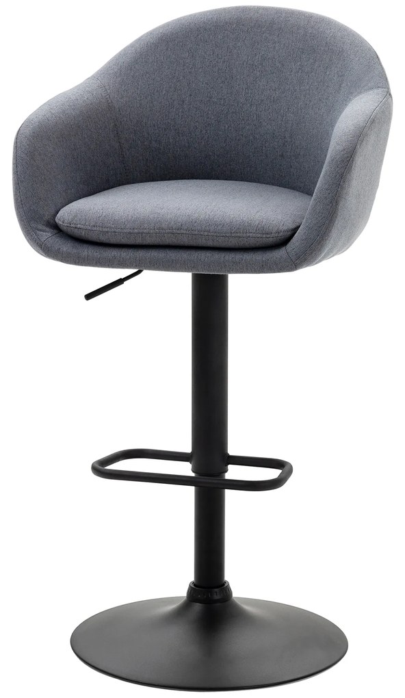 HOMCOM Scaun de bar cu suport pentru picioare; reglabil în înălțime, aspect de lână, 54 cm x 54 cm x 112 cm, Gri | Aosom Romania