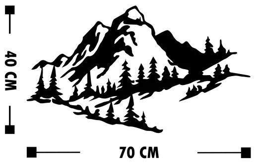 Decorațiune de perete 40x70 cm metal munți