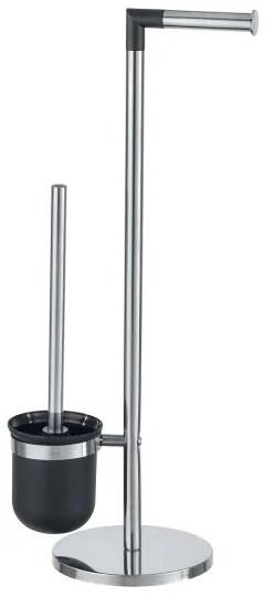 WENKO 21836800 - Perie WC PARUS 25,5 x 57 cm, inox/argintiu/negru