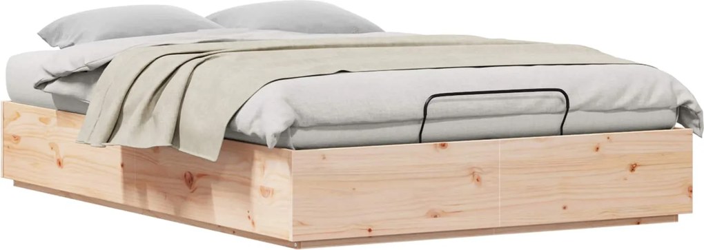 vidaXL Cadru de pat otoman natural 140 x 200 cm Lemn masiv de pin