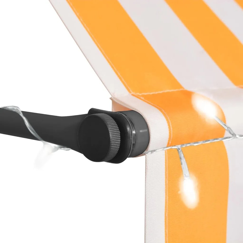 Copertina retractabila manual cu LED, alb  portocaliu, 150 cm white and orange, 150 cm
