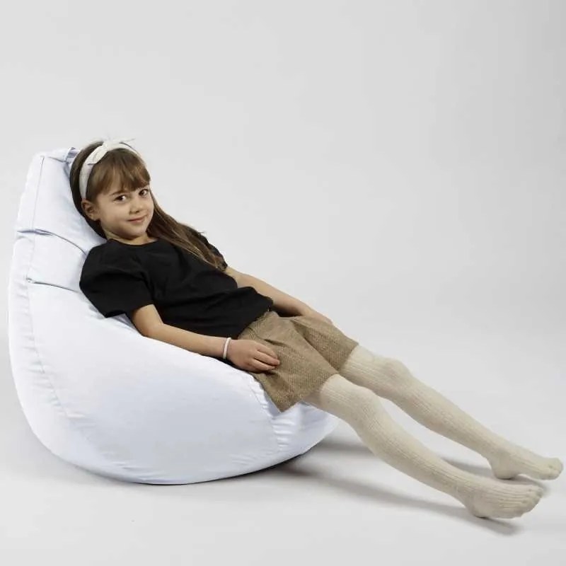 Fotoliu puf copii, Nirvana Light Pufrelax, Material Impermeabil - Alb