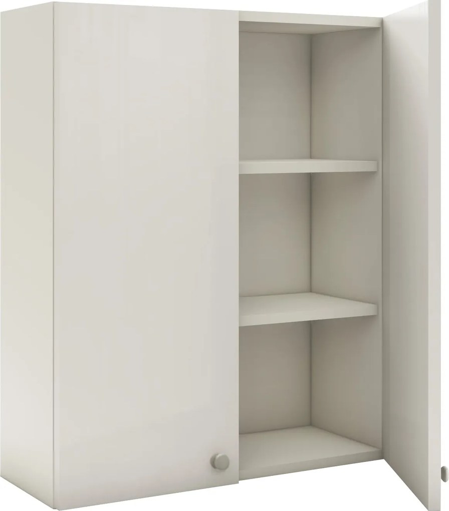 Corp Baie Zaria, Suspendat, 2 Usi, Alb lucios/Alb, MDF, L 60 x l 22 x H 72 cm