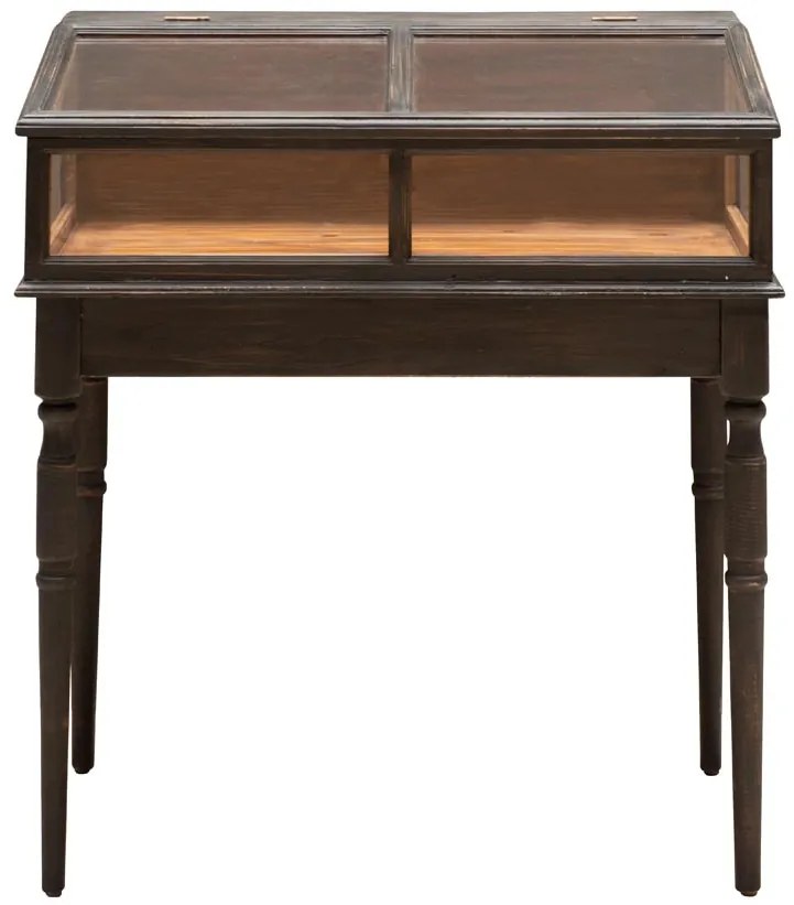 Vitrina din lemn de pin si sticla, cu aspect vintage, Tania