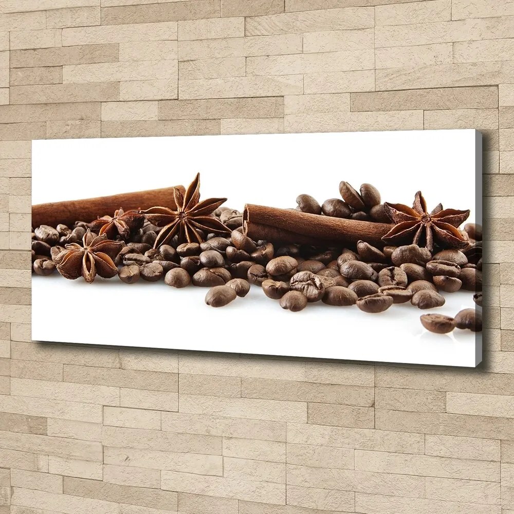 Tablou canvas Boabe de cafea scorțișoară