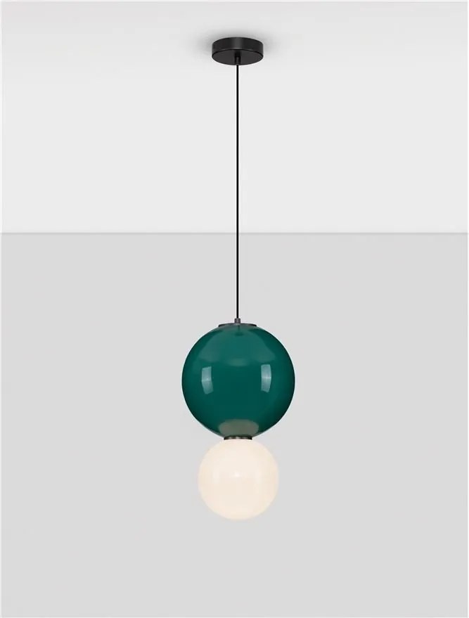 Pendul LED decorativ portelan jasper, sticla alb, NOESIS
