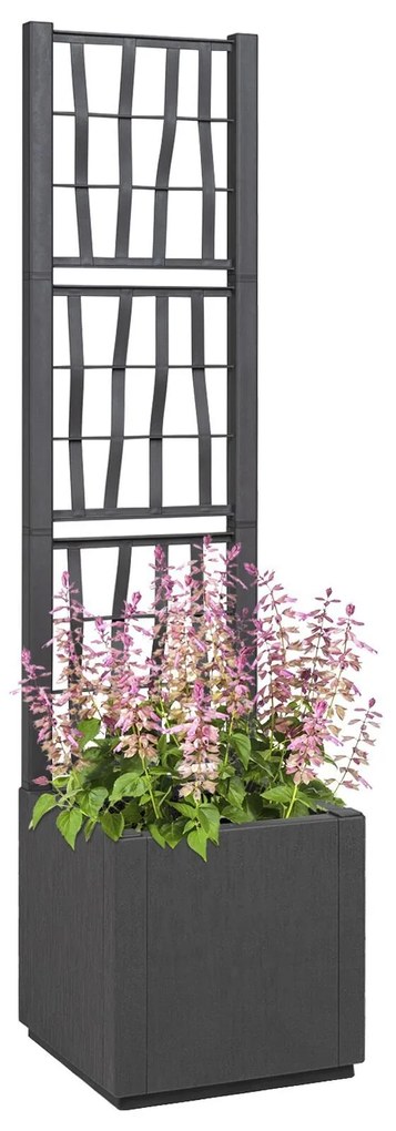 vidaXL Vază pentru Grădină Antracit 36 x 36 x 140 cm Polipropilenă