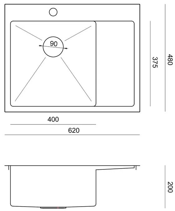 Chiuveta inox RUSSEL 116 auriu