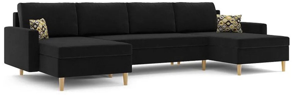 Supermobel Canapea extensibilă în formă de U ASULA, 295x75x140, haiti 17/amber 73