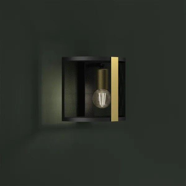 Aplică KAGA 1xE27/60W/230V neagră/aurie