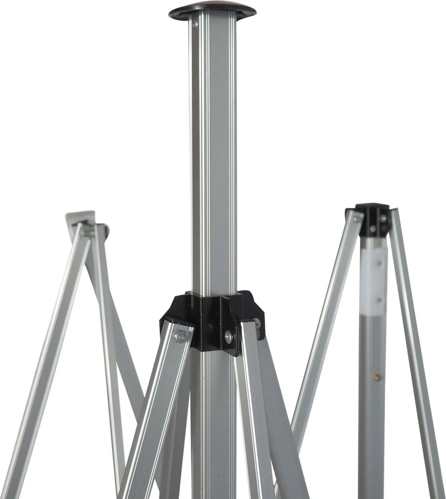 Pavilion de grădină  3x4,5m – din aluminiu, 1 perete lateral, Gri / antracit