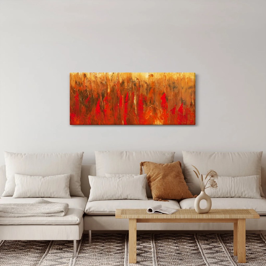 Tablou cu abstracție pictată (120x50 cm)