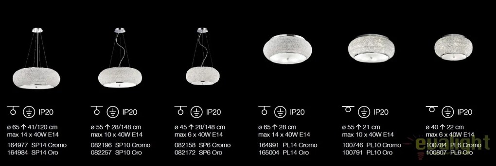 Lustra / Plafoniera design elegant PASHA PL14 CROMO 164991