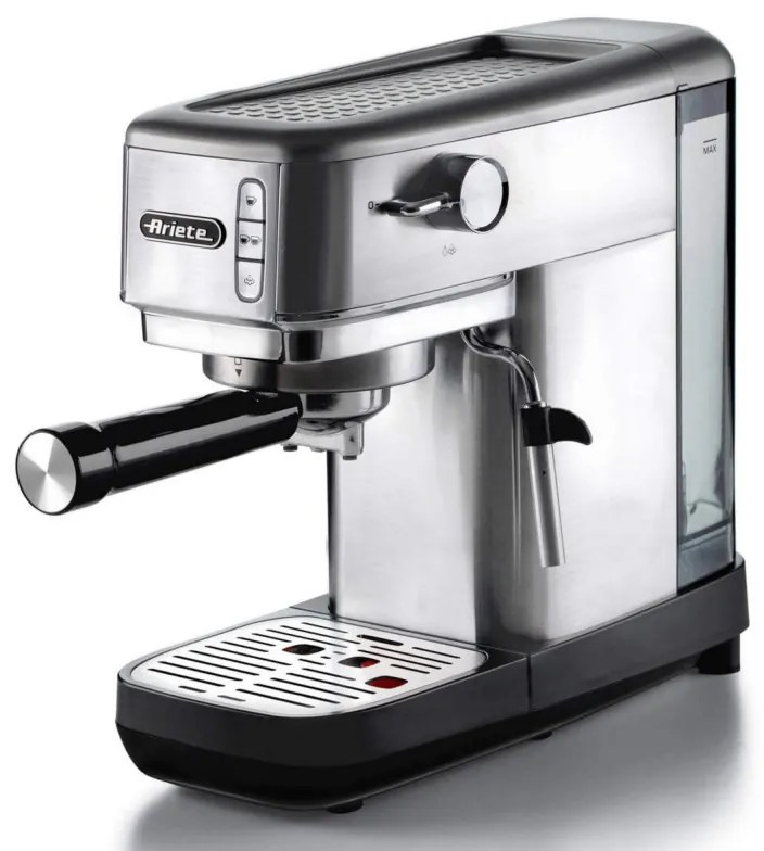 Espressor manual Ariete ESPRESSO METAL SLIM 1380/10, 1300W, 15 bar, 1.1 L, Lungimea cafelei personalizabila, Cafea macinasa si doze ESE, Inox