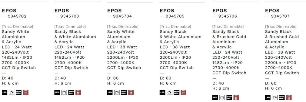 Plafoniera LED design modern EPOSI alba D-40cm