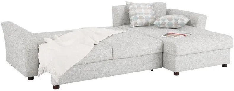 Colțar extensibil cu ladă de depozitare Leon Grey 260x182 cm