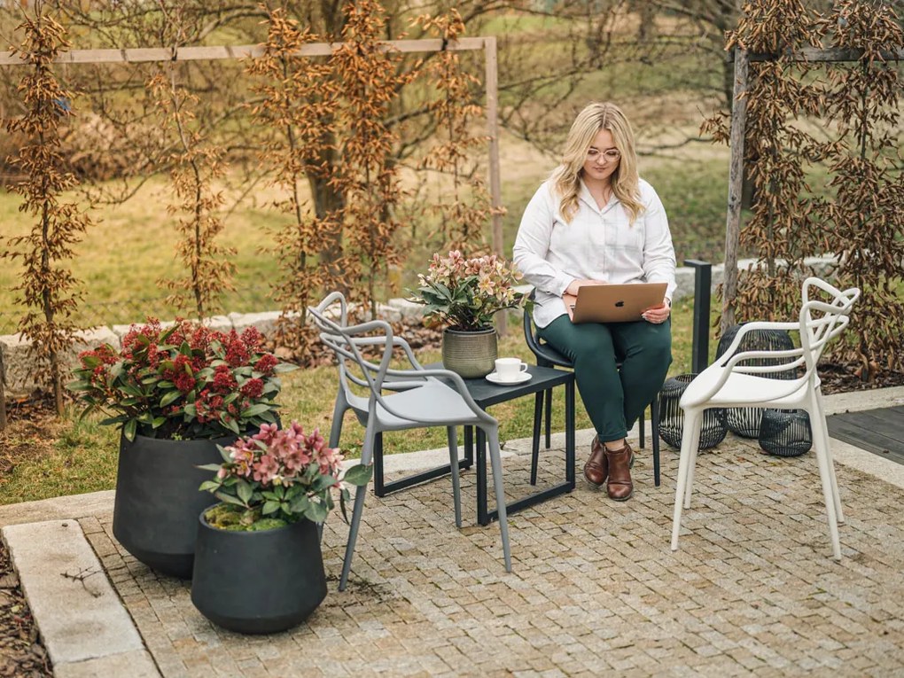 Set 4 bucati scaune din plastic KATO, bej