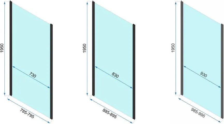 Cabina de dus de perete Rapid Fold 80x100 cm negru