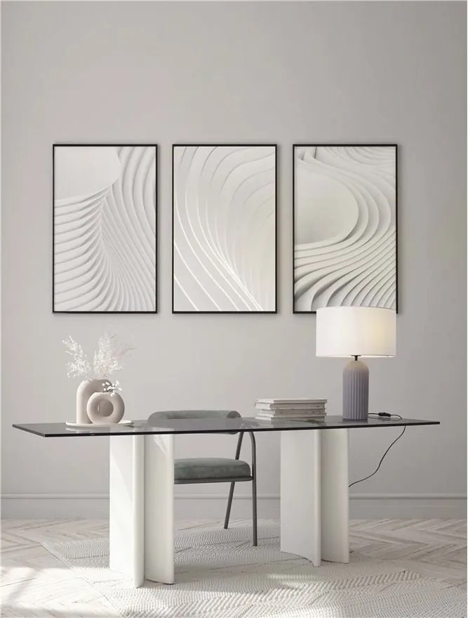 Veioza/Lampa de masa decorativa AMMOS alb/gri