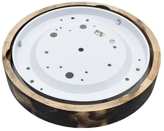 Plafonieră OAK SMOKY SLIM, 1xE27/15W/230V, Ø 27 cm, stejar/maro închis